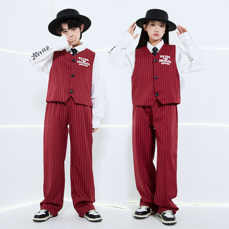 Street Fashion Kpop - Fashion Girls Striped Street Dancewear Set