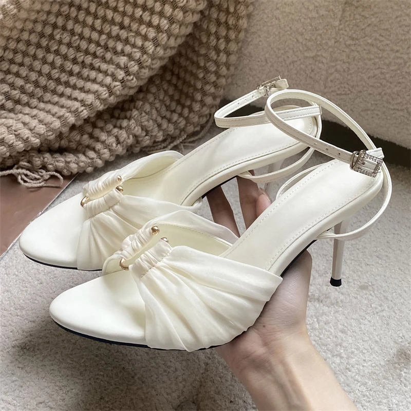 Street Fashion Shoes - Eilyken Women's Satin Pleated Sandals with