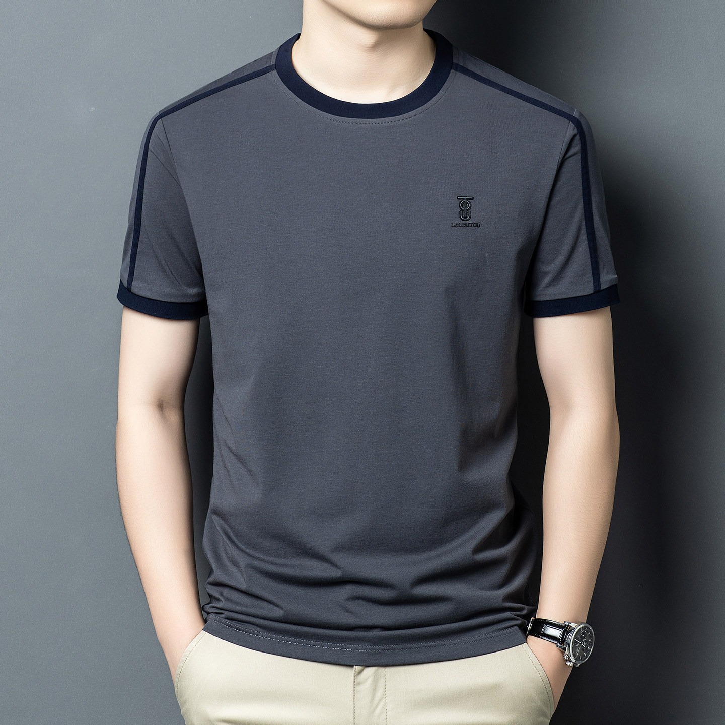 Street Fashion In Chinese - Summer Men's Black T-shirt High Quality