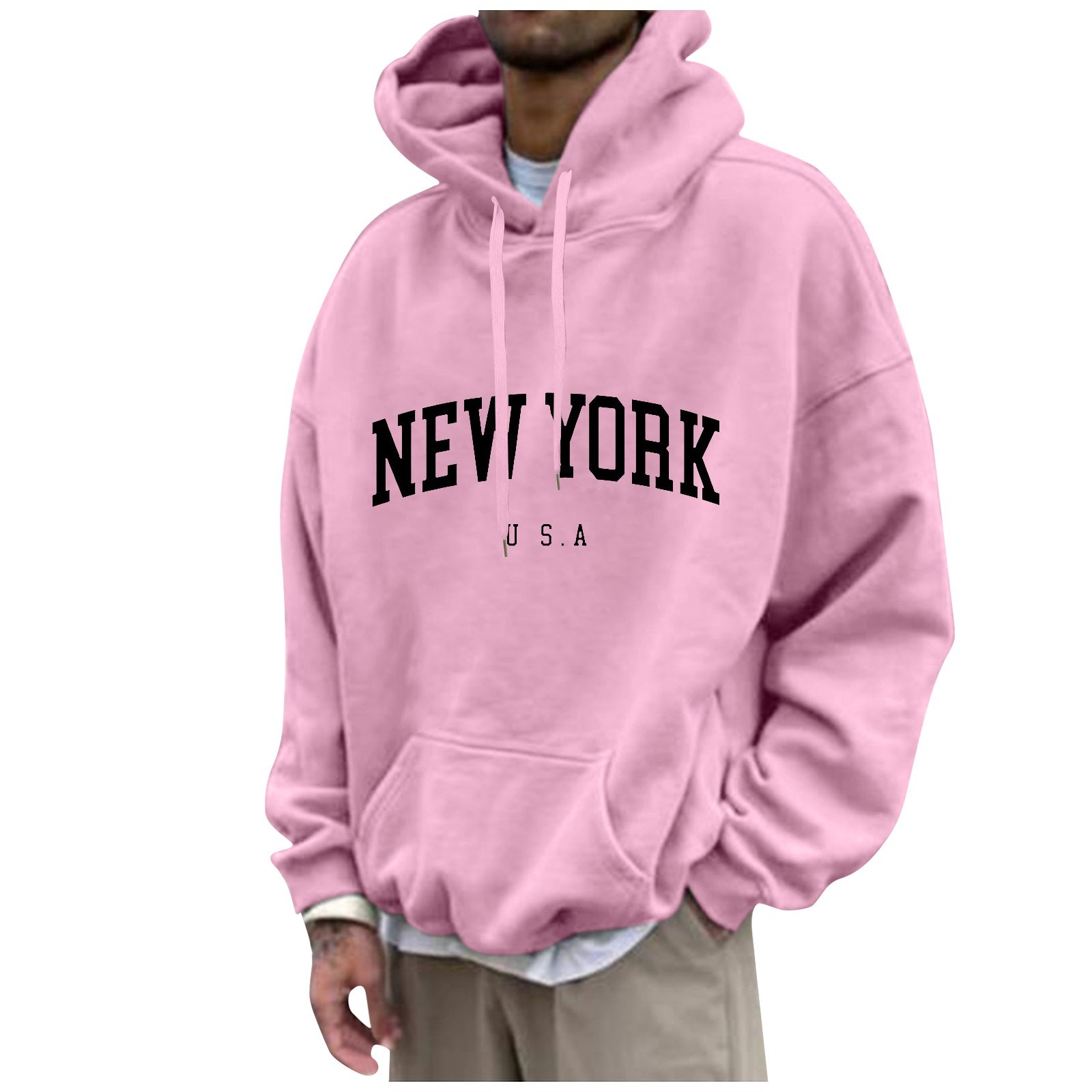Street Fashion In New York - New York Print Mens Hoodies Fashion