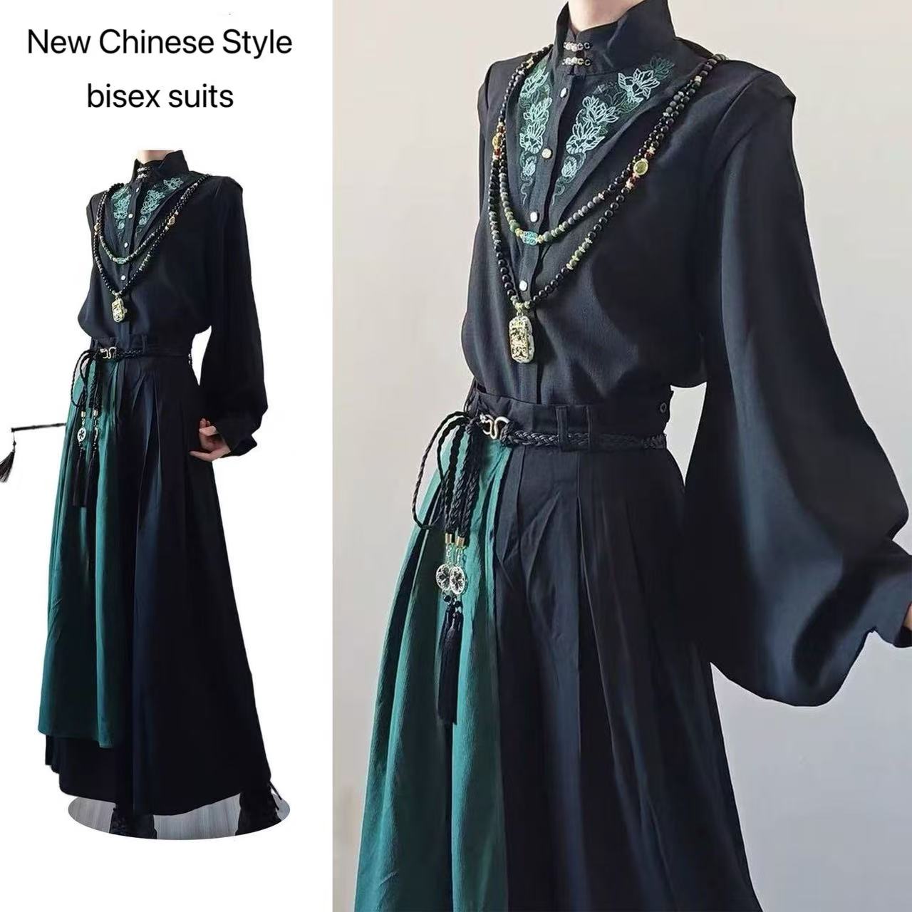 Street Fashion In Chinese - New Chinese Style Bisex Suits Men