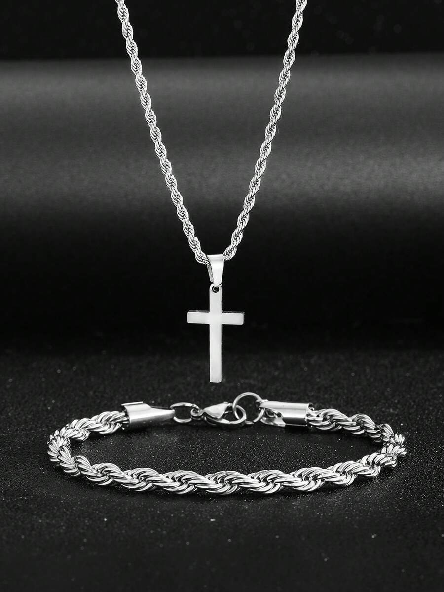 1 Set Stainless Steel Cross Pe - đánh giá và giá Street Fashion Jewelry