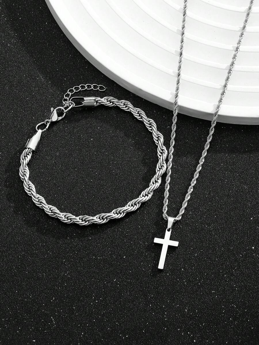 1 Set Stainless Steel Cross Pe - đánh giá và giá Street Fashion Jewelry
