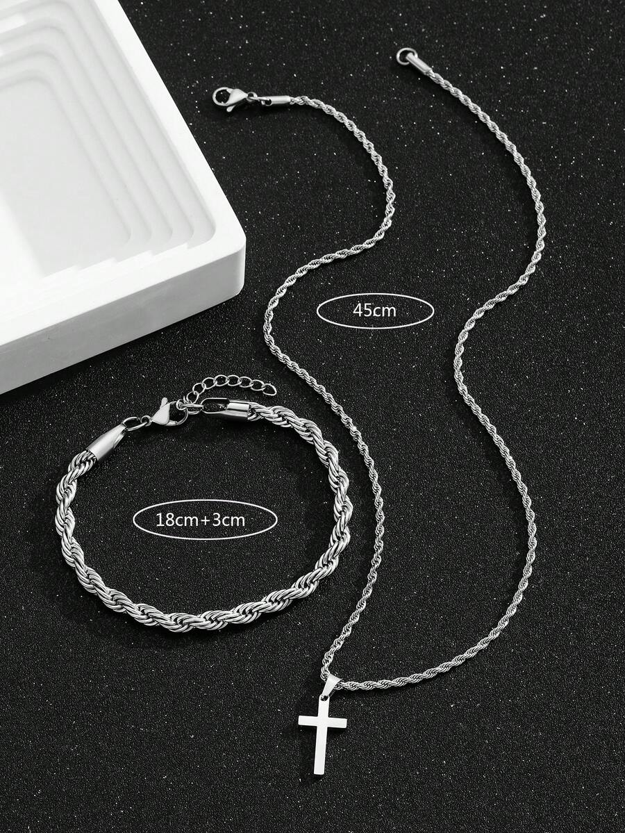 1 Set Stainless Steel Cross Pe - đánh giá và giá Street Fashion Jewelry