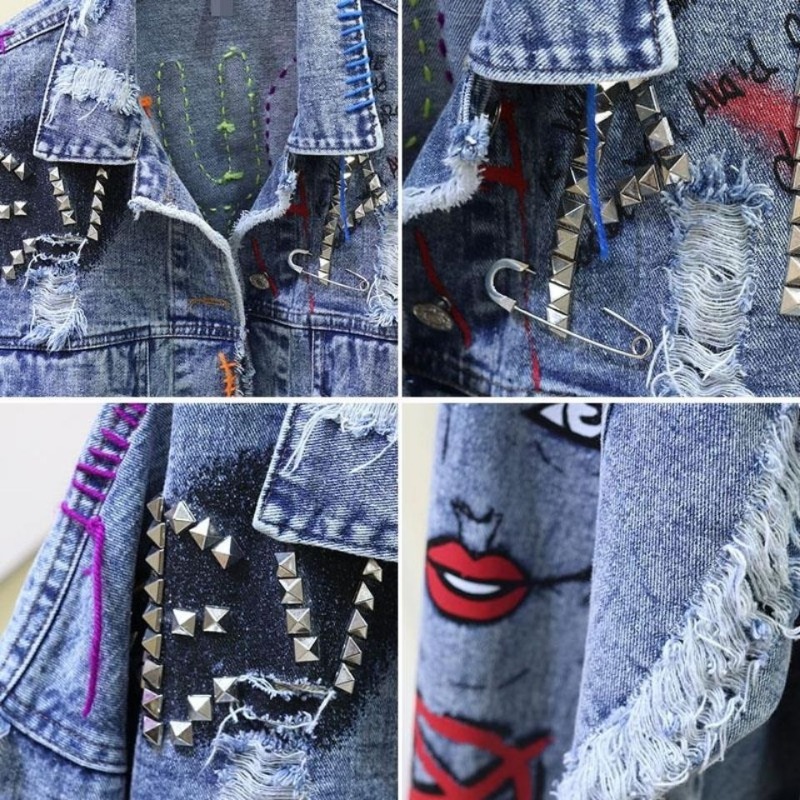 Trendy Graffiti Casual Denim S - đánh giá và giá Street Fashion Graffiti