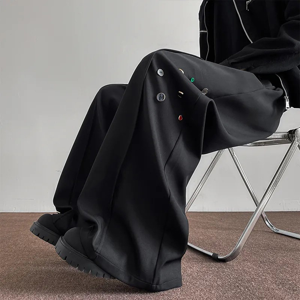 Mens Trousers Button Decoratio - đánh giá và giá Street Fashion Youth