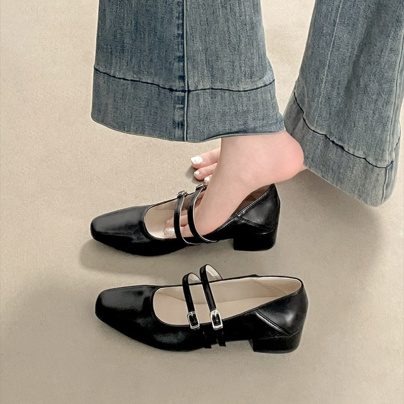 Square Toe Low Heel Women Silv - đánh giá và giá Street Fashion Shoes