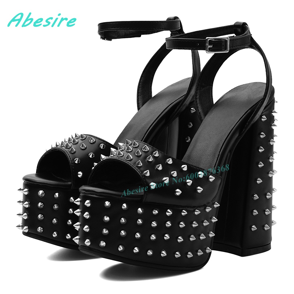 Black Faux Leather Rivet Platf - đánh giá và giá Street Fashion Shoes