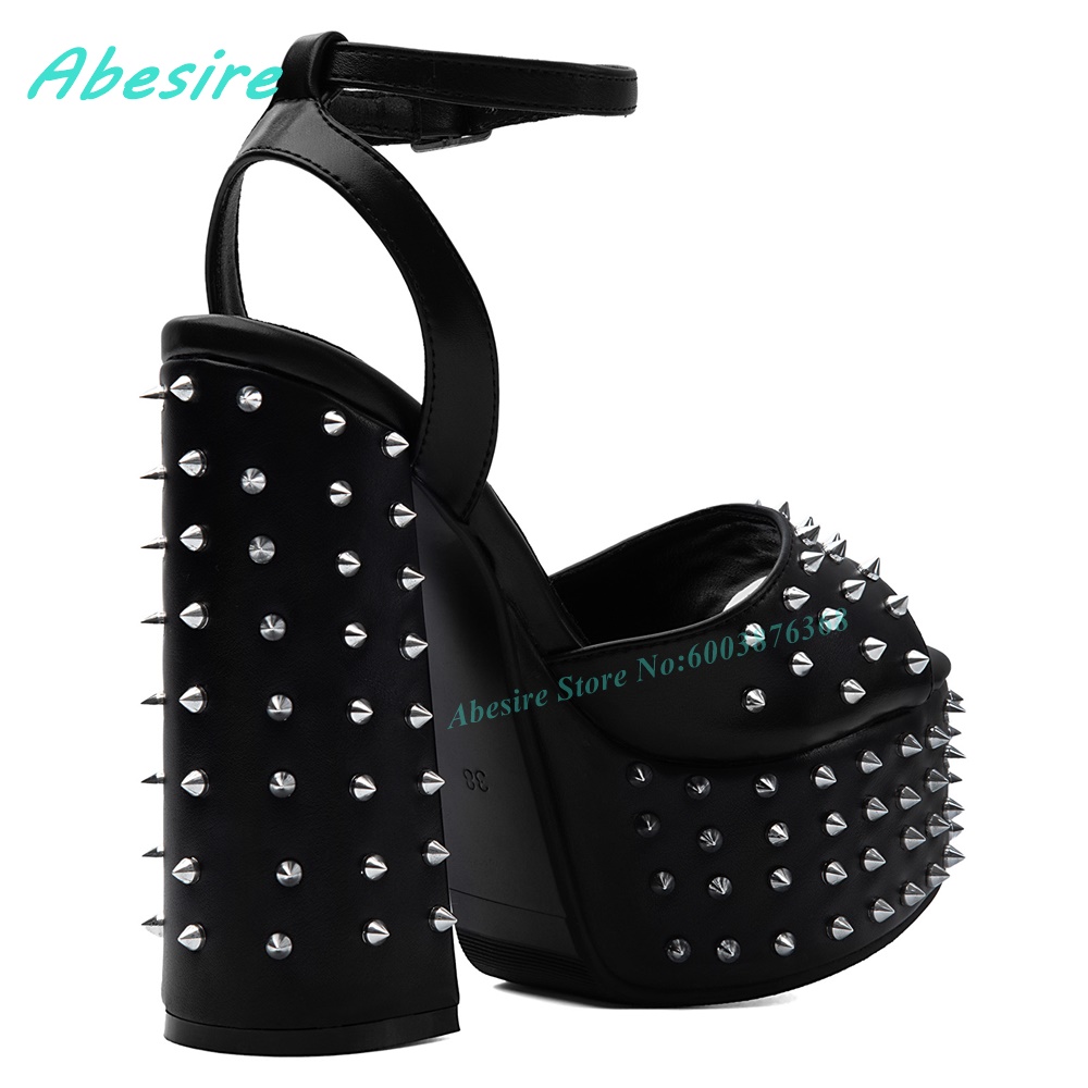 Black Faux Leather Rivet Platf - đánh giá và giá Street Fashion Shoes