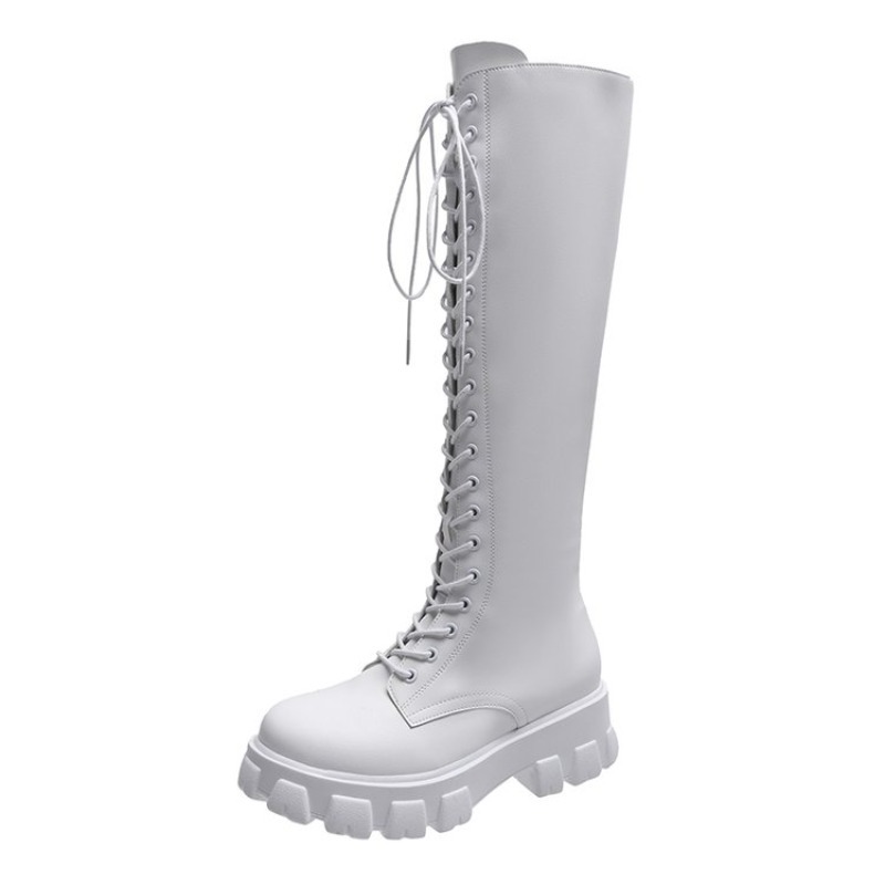 Women Knee High Boots Lace Up  - đánh giá và giá Street Fashion Female